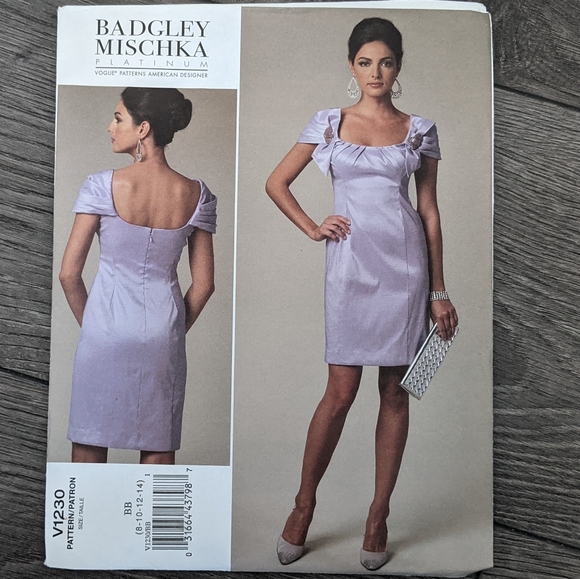Vogue V1230 Badgley Mischka Sewing Pattern Cocktail Dress Size 8-10-12-14 - Picture 5 of 7